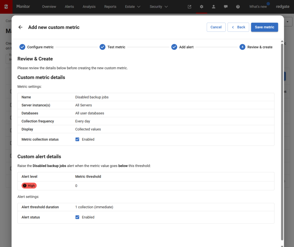 Guides - Redgate Monitor Metrics